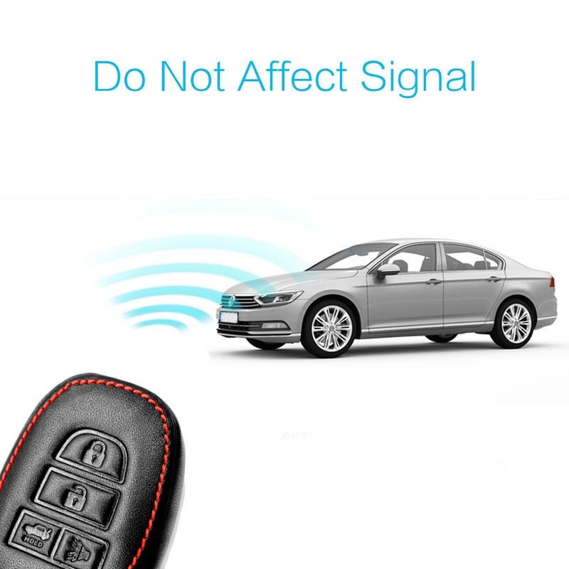 MECHCOS Compatible with Toyota Camry Corolla RAV4 86 Highlander Avalon Corolla iM Sequoia Venza Yaris iA Tacoma Leather Smart Keyless Entry Remote Control Key Fob Cover Case Protector Shell - Image 3